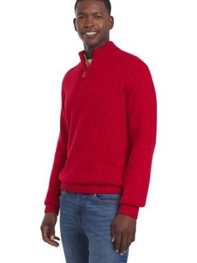 NEW Chaps Men’s Red Half-Zip Knit Sweater 3XLT